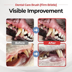 JAYU PET Dental Care Brush (Firm Bristles) 3ea - Resilient Dog Toothbrush, Cat Toothbrush for Tartar & Plaque Removal, Horizontal Head and S-Curved Body
