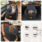 JOEJOY Dog Car Seats for Small Medium Dogs Under 35lbs, Dog Booster Seat with Detachable Washable Cover and Cushion, Memory Foam Pet Car Seat with Safety Belt and Storage Pockets (DG)