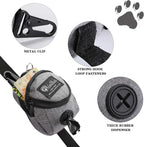 Talltalk 2 Pieces Dog Treat Pouch Pet Dog Poop Holder Dispenser Outdoor Carrier Waste Zipper Pouch with Metal Button for Most Leash(Pink,Grey)
