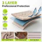 Leader Accessories Waterproof Towel Car Seat Cover, Front Bucket, Beige | Universal Non-Slip, Fits Car Truck SUV, Machine Washable, For Dog & Kid, Pets, Yoga, Gym, Beach, Swimming, Outdoor Sports