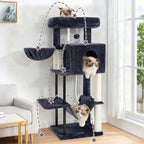 Gitelsnour Cat Tree, Cat Tower for Indoor Cats, 43.3 inch Cat Tree Tower with Sturdy Steel Tube, Hammock, Cat Condo for Small Cats and Kittens, Scratching Post, Smoky Gray GCT004SG