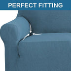 H.VERSAILTEX Armchair Cover High Stretch Sofa Slipcover 1 Piece Couch Covers for Sofa Durable Spandex Fabric Non Skid Machine Washable(Armchair 31"-40", Dusty Blue)