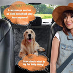 PETICON Dog Car Seat Cover for Back Seat, Waterproof Dog Hammock for Pets | Zippered Design Allows Passenger Seat Access, Mesh Window for Pet View, 600D Oxford, Prevents Scratches, Hair, Mud, and Dirt