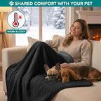 PetAmi Waterproof Dog Blanket for Small Medium Dogs Cats, Pee Proof Reversible Cat Blanket for Kitten Puppy, Soft Fleece Washable Pet Throw for Couch Car Crate Liner, 29x40 Black Gray