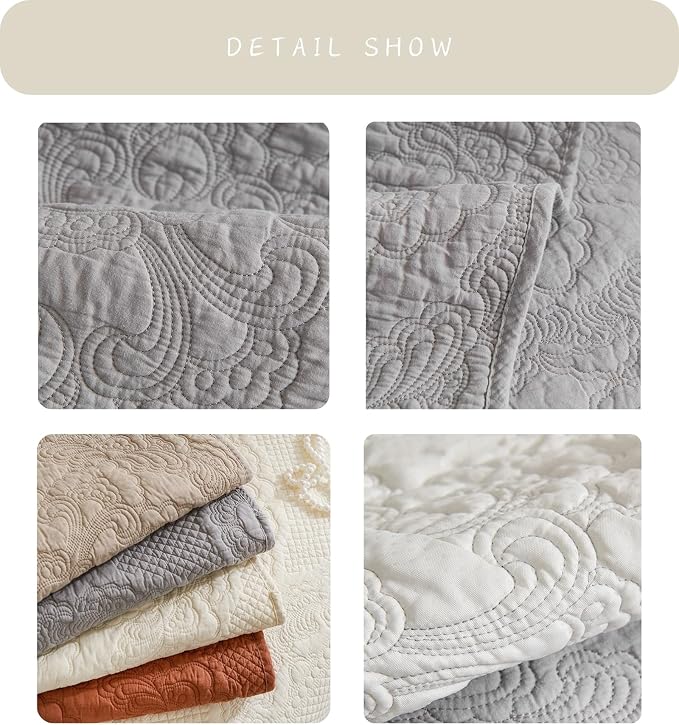 Luxury Vintage Cotton Embroidery Sofa Cover Soft Farmhouse Seat Cushion Cover Floral Quilted Sectional Couch Cover Anti-Slip Sofa Slipcovers Furniture Protector for Dogs Cats (Orange,36"x94")
