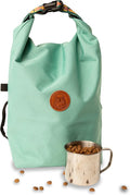 Wilderdog Doggie Bag - Water Resistant, Portable Kibble Carrier & Stainless Steel Mug - Seafoam