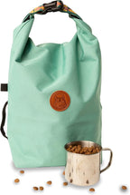 Wilderdog Doggie Bag - Water Resistant, Portable Kibble Carrier & Stainless Steel Mug - Seafoam