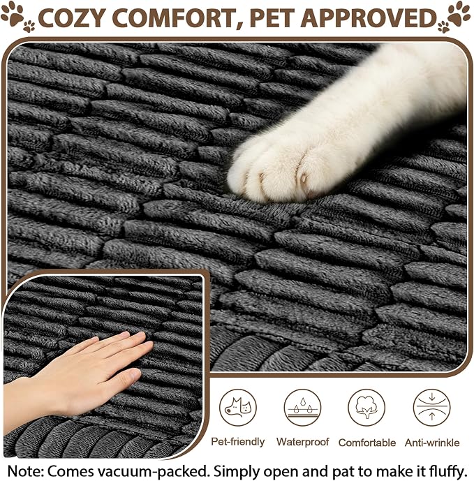 FUANGUI Waterproof Armrest Couch Cover for Dogs,27.6" x 27.6", Dark Grey | Non-Slip Backrest Cover Recliner Chair Protector, Fuzz Soft Armchair Armrest Cover Washable Couch Covers Sofa Pet Friendly