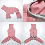 D Doggy Star Italian Greyhound Clothes Stretchy Fleeced Lining Simple Onesie Whippet for Dog Coat (M,Simple Pink)