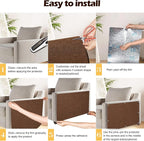 Cat Scratch Furniture Protector, 78.7"x15.8" Cat Scratch Pad for Couch | Trimmable Self-Adhesive DIY Sofa Wall Cats Tower Mat, Replacement Pads from Pet Claws, Dark Brown