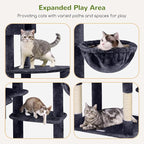 Globlazer Giant Cat Tree, 83 inch Cat Tree for Indoor Cats Large Adult, XXL Cat Tower with 9 Scratching Posts for 20lb+ Heavy Duty Large Adult Cats, F83, Dark Grey