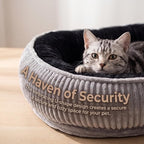 Calming Dog Bed for Medium Dogs 26"x19" - Orthopedic Washable Pet Bed with Anti-Slip Bottom, Indoor Soft Cat Bed with Removable Cover (Black)