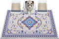 Glittme Cat Litter Mat with Non-Slip Bottom Litter Box Mat 40"x30" Litter Trapping Mat Easy to Clean Washable Cat Food Mat for Kitty,XL