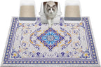 Glittme Cat Litter Mat with Non-Slip Bottom Litter Box Mat 40"x30" Litter Trapping Mat Easy to Clean Washable Cat Food Mat for Kitty,XL