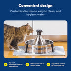 PetSafe Drinkwell Stainless Multi-Pet Fountain, red, 8 lb (PWW00-13705) | Customizable 1-5 Water Streams, Rust/Scratch-Resistant Stainless Steel, Carbon and Foam Filters Included