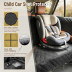 Dog Car Seat Cover for Back Seat, Heavy Duty Nonslip Car Seat Protector for Child Car Seat, Waterproof Bench Seat Cover for Dogs and Kids, Compatible with Armrest, Fits Sedan (Black)