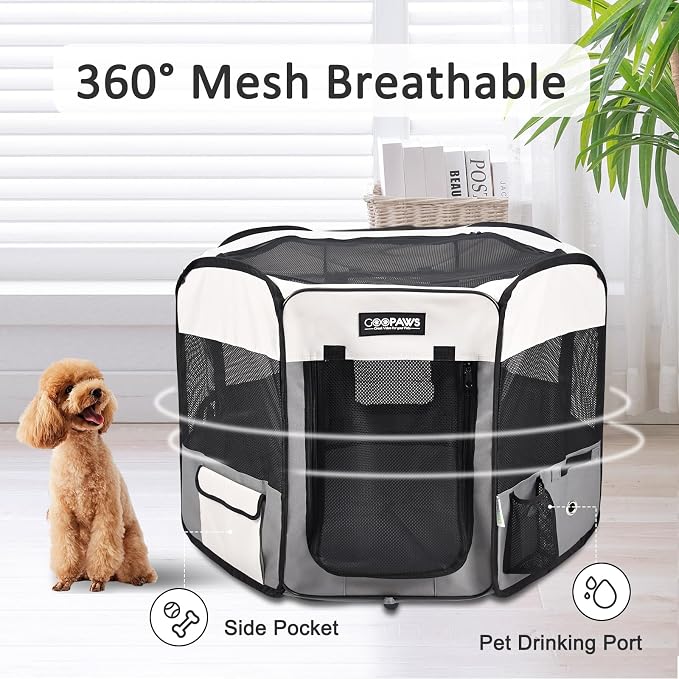 JESPET Pet Dog Playpens 36", 45" & 61" Portable Soft Dog Exercise Pen Kennel with Carry Bag for Puppy Cats Kittens Rabbits, Indoor/Outdoor Use