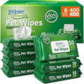 Inspire Naturals Pet Wipes for Dogs and Cats 100% Natural Plant Based with Organic Antioxidants, Dog Wipe Cleaning Deodorizing | Puppy Wipes | Dog Wipes for Paws and Butt (400ct - 8 Pack)
