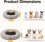 FUKUMARU Small Dog Bed, 25" Orthopedic Dog Bed for Puppies, Donut Cat Beds | Gradient Color Calming Donut Dog Beds for Small Dogs, Round Pet Bed with Washable Cover, Cute Cat Bed for Indoor Cats, Coffee