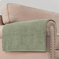 H.VERSAILTEX Plush Chenille Couch Armrest Cover 2 Packs Thick and Soft Sofa Covers Furniture Protector Cover for Pets (27.5" x 27.5", Sage)