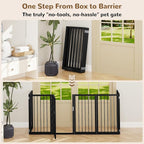 32" Extra Tall Free Standing Dog Gate Indoor, Foldable Pet Gate | for Doorways Stairs, 6-Panel Dog Gate with Door No Drilling, Folding Puppy Gate with Support Feet for Stability, 106"x32"