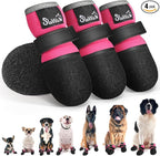 SlowTon Dog Shoes - Breathable Dog Sock Boots for Summer Hot Pavement Hardwood Floors Winter Snow, Waterproof Booties for Small Medium Large Dogs, Non-Slip Paw Protector for Outdoor Walking (FU, 5)