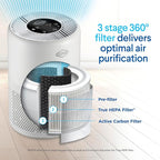 Clorox Small Room Turbo Air Purifiers for Home With True HEPA Filter | 613 Sq Ft | Reduces 99.9% of Mold, Viruses, Wildfire Smoke, Allergens, Pet Allergies, Dust | Whisper Quiet