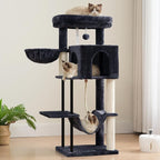Gitelsnour Cat Tree, Cat Tower for Indoor Cats, 43.3 inch Cat Tree Tower with Sturdy Steel Tube, Hammock, Cat Condo for Small Cats and Kittens, Scratching Post, Smoky Gray GCT004SG
