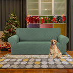 Loveseat Couch Cover, 2 Cushion Couch Slipcover,Greyish Green | 1-Piece Stretch Sofa Cover Pet Friendly (55"-78") Furniture Protector Soft Jacquard, Elastic Bottom for Dogs & Kids