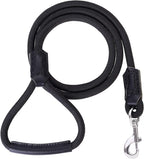 Mile High Life Dog Leash with Genuine Leather Handle, 6 FT/5 FT/4 FT | Leather Grip Rope Leash, Heavy Duty 360° Swivel Metal Clasp, for Small Medium & Large Dogs