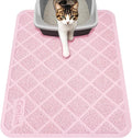 Conlun Cat Litter Mat Litter Trapping Mat, 24" x 17" Premium Durable PVC Grid Mesh with Scatter Control, Non-slip, Less Waste Cat Litter Box Mat, Pink