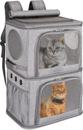Extra Large Double Pet Carrier Backpack for Cats & Small Dogs | Portable Large Pet Travel Carrier with Super Ventilated Design, Ideal for Hiking, Camping and Outdoor Adventures
