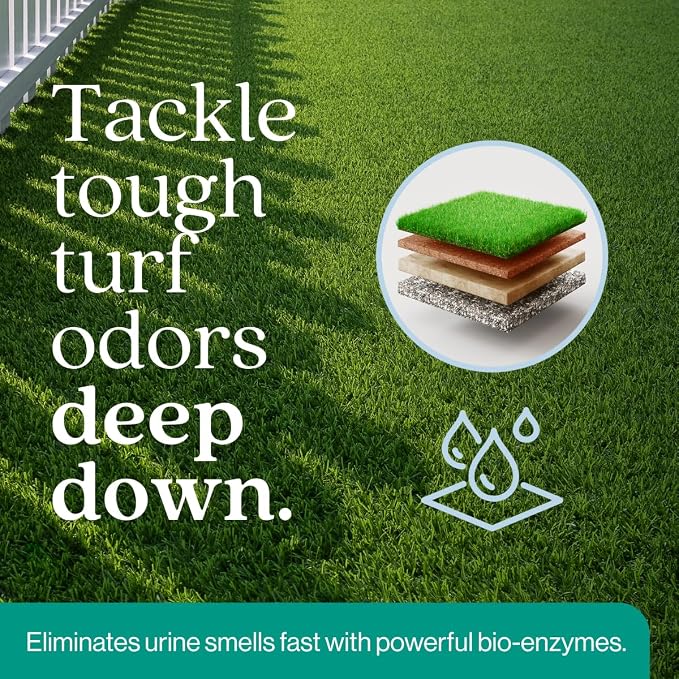 Eco Strong Outdoor Odor Eliminator | Outside Dog Urine Enzyme Cleaner – Powerful Pet, Cat, Animal Scent Deodorizer | Professional Strength for Yard, Turf, Kennels, Patios, Decks (Gallon with Sprayer)