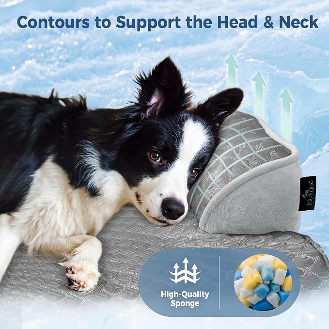 Calming Large Dog Couch Bed, Waterproof Memory Foam with Durable Fluffy Fuzzy Mats, Washable Removable Cover Protector for Sofa, Bedside, Gift, Cooling Grey, Medium