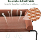 RRPETHOME Large Elevated Cooling Dog Bed,Raised Cots Beds,Outdoor Dog Bed,Chew Proof Portable Cooling Pet Cot Skid-Resistant Feet,Frame with Breathable Mesh