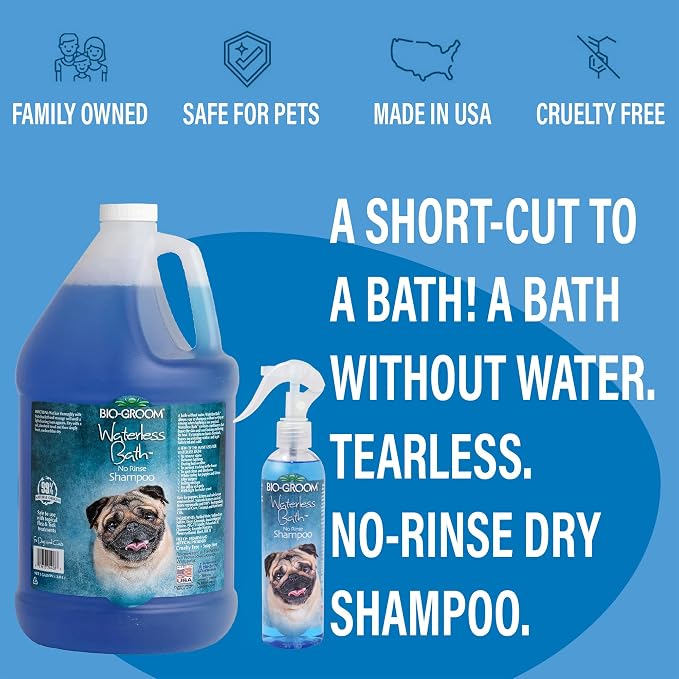 Bio-Groom Waterless Dog Shampoo - Tearless, No-Rinse, Dog Bathing Supplies, Puppy Wash, Cat & Dog Grooming Supplies, Cruelty-Free, Made in USA, Dry Shampoo Spray, Dog Products - 8 fl oz 1-Pack | Dog Bathing Supplies, Puppy Wash, Cat & Grooming Supplies...