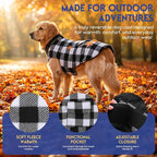 ASENKU Dog Winter Coat, Fleece Doggie Jacket Plaid Reversible Vest Waterproof Windproof Cold Weather Clothes for Small Medium Large Dogs (XXL, White) | Windproof Plaid Fleece Lining for Cold Weather, Water-resistant Outer Shell, Puppy Puffer Vest with ...
