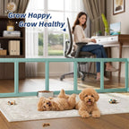 Clear Acrylic Dog Playpen Indoor, Puppy Cat Small Pet Play Pen, Pet Cat Playpen for Rabbits, Dog Fence Crate Kennel Whelping Cage (Green, 8 Panel) 1