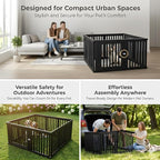 11 Panels Plastic Dog Playpen, Expandable & Durable Pet Fence - Indoor & Outdoor Portable with Secure Locking Door, Durable Safety Play Pen with Puppy, Cat, Small Animal(Black, 23.62" H)