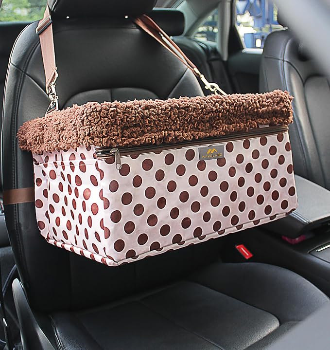 Dog Car Seats for Small Dogs, Upgrade Dog Booster Seat with Metal Frame Construction with Double-Layer Oxford, Perfect for Small Pets,XL-UP TO 20LBS