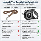 16 ft Retractable Dog Leash for Extra Large Dogs up to 130 lbs,Tangle-Free Nylon Tape,Black Dan24 XL