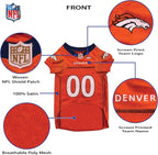 Pets First NFL Denver Broncos Dog Jersey, Size Large, Football Shirt Costume for Pet, Dog Sports T-Shirt, NFL Team Clothing for Cats, Licensed Pet Apparel Available in 7 Sizes and 32 Teams