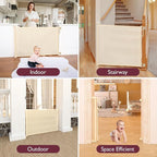 Momcozy Retractable Easy-to-Use Mesh Baby Gate | 33-Inch Tall, Extends to 55-Inch Wide, for Stairs, Doorways, Hallways, for Pet Dogs and Cats, Indoor/Outdoor Baby Gate