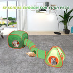 Rypet Cat Toy Tunnel and Cubes Bundle, Play Tubes for Indoor Cats, Green | 3-in-1 Tunnel Cubes Tent, Crinkle Tube for Play, DIY Shapes, Ball and Bell for Play, Tear-Resistant Polyester, Folds Flat