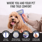 Tauro Pro Line Deshedding Wooden Brush for Dogs & Cats, Medium (M), Purple | Dematting & Detangling, for Mid-Length to Long Coats, Flexible Cushion, Ideal for Doodles & Poodles