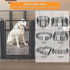 Dog Playpen Outdoor with Low Threshold Gate, 32 inch 10 Panels Dog Play Pen Indoors, Heavy Duty Metal Puppy Playpen Dogs Pen, Rust-Resistant Pet Playpens for Yard RV Camping