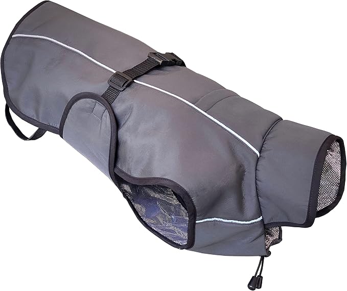 Self-Heating Waterproof Dog Coat Lightweight Thermal Winter Jacket 3XL | Reflective thermal lining retains body heat with no bulk. Waterproof, easy clip-on design for cold-weather walk and adventure