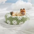 LE SURE Shown on TV Jacquard Donut Cute Small Dog Beds，Green 23x23x7in | Orthopedic Calming Cat Sofa Indoor,Original Design Pattern,Washable Cover,Home Decor as Gift for Pet ,Anti Slip Bottom