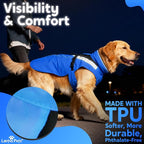 Waterproof Dog Rain Coat, Reflective Safety Strips & Leash Hole – Lightweight Adjustable Jacket for Medium Breeds - XL, Blue