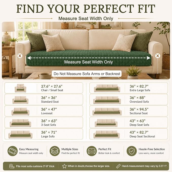 Smiry Velvet Couch Cover for Dogs, Non Slip Soft Sofa Protector for Pets | Washable Sofa Cover for Cats, Cozy Furniture Protector Against Pet Hair, Scratches, Fits Sectional Sofa(Dark Green, 36"x71")